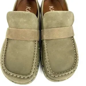 KALSO Mens Size 11.5 Earth‎ Shoes OLIVE NUBUCK LEATHER Loafer Slip On KALSO MEN main image 3